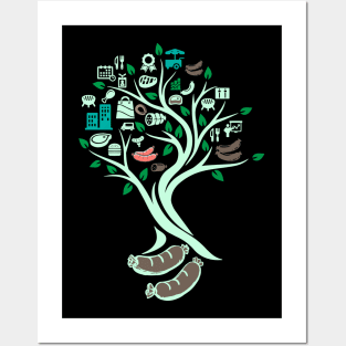 BBQ Grilling Grill Tree Of Life Yoga Celtic Viking Yggdrasil Posters and Art